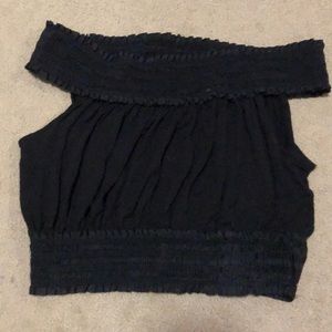 Black off the shoulder crop top